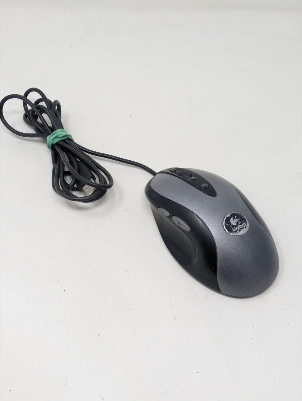 Logitech MX500 Optical Mouse Gaming Silver Black 8 Buttons - Tested Working
